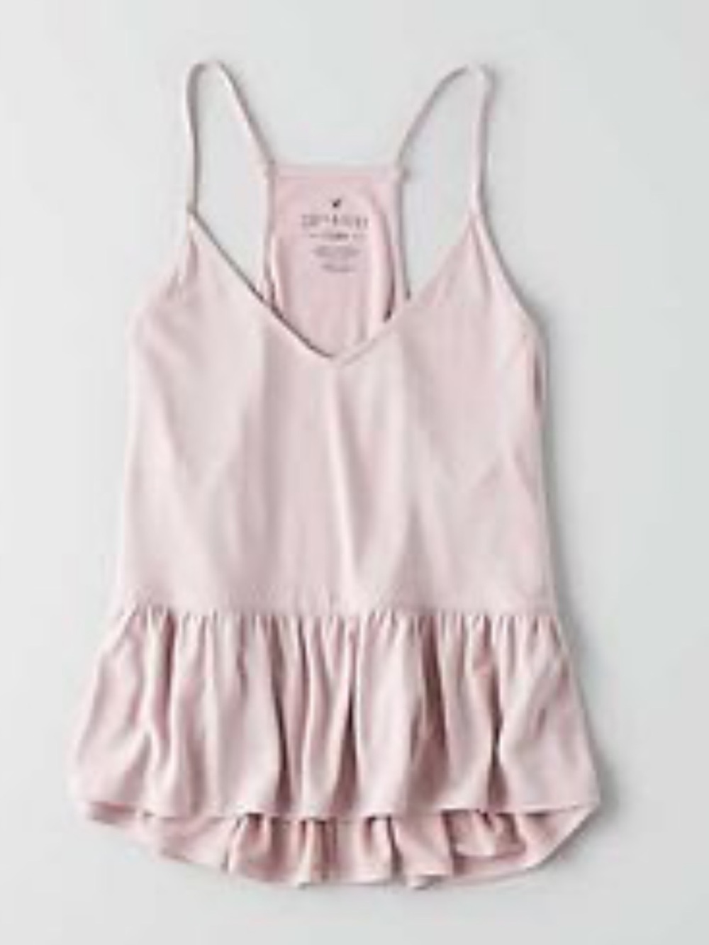 American Eagle Soft & Sexy Ruffle Racerback Tank Top Size S Cami